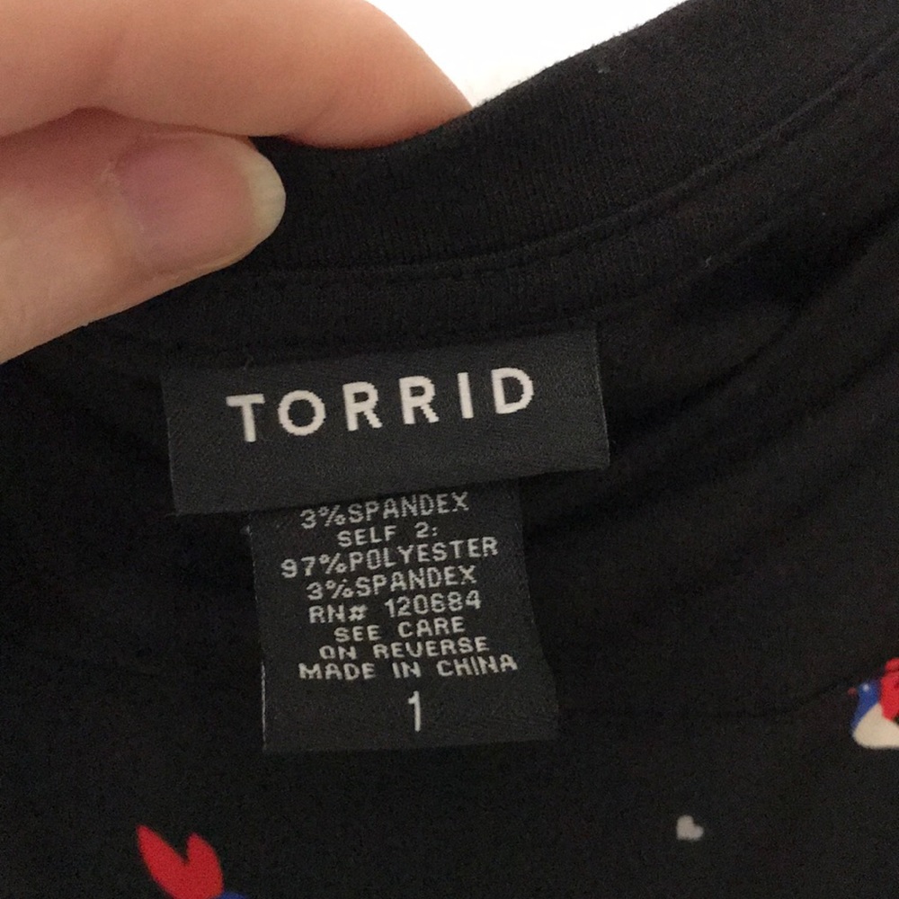 EUC Bird Short Sleeve Tunic Top Shirt by Torrid 1x - Picture 3 of 5